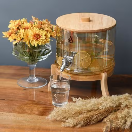 کلمن شیشه ای 1 طبقه درب چوبی شیشه دودی آرکو