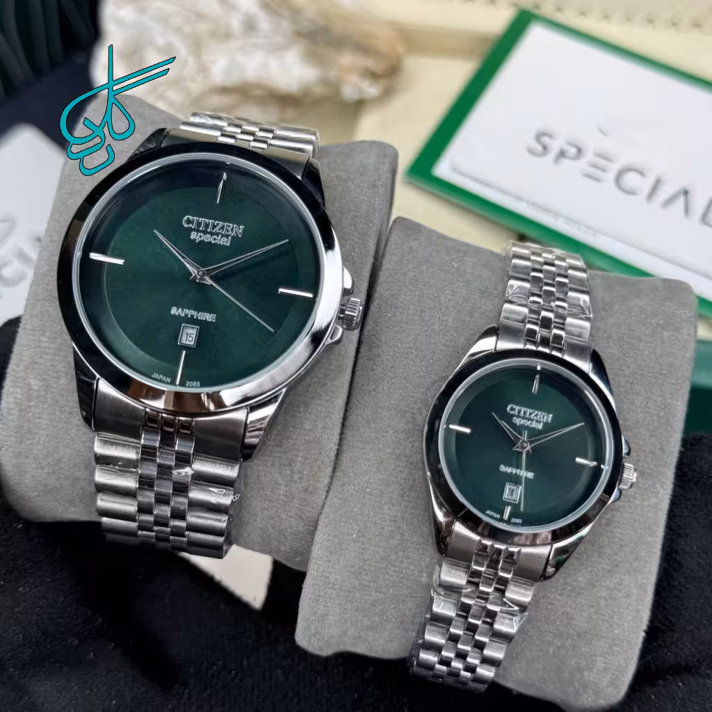 خرید ست ساعت زنانه و مردانه سیتیزن اسپشیال کلاسیک موتور ژاپن کیفیت عالی رنگ ثابت کد 2117009 - ردگل