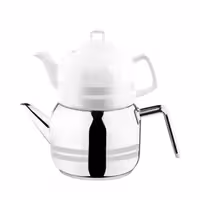 کتری و قوری دسته استیل پرارین