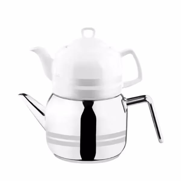 کتری و قوری دسته استیل پرارین