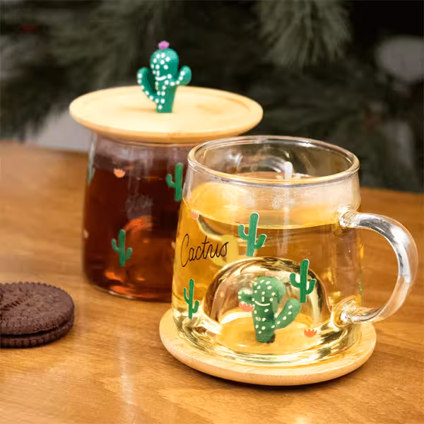 ماگ پیرکس حباب دار طرح کاکتوس