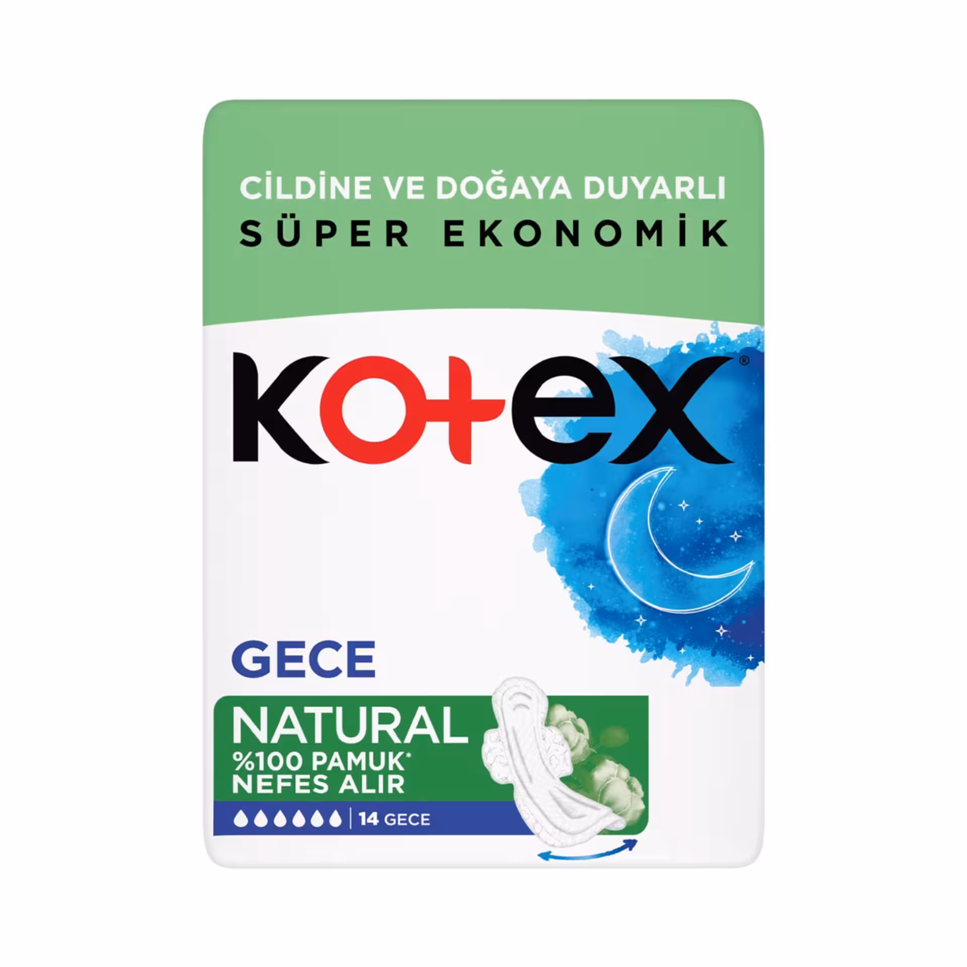 نوار بهداشتی گیاهی کوتکس مخصوص شب بسته 14 عددی