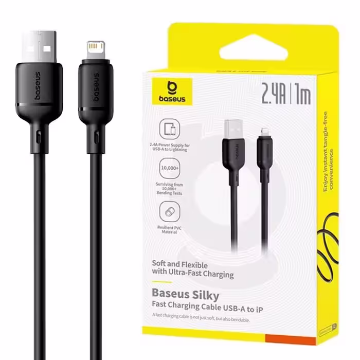 کابل شارژر اپل USB به Lightning  باسئوس ( Baseus) طول 1 متر ( گارانتی 24 ماهه آونگ )