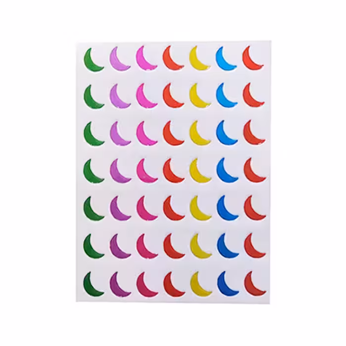 برچسب رنگی مدل ماه بسته 1 عددی