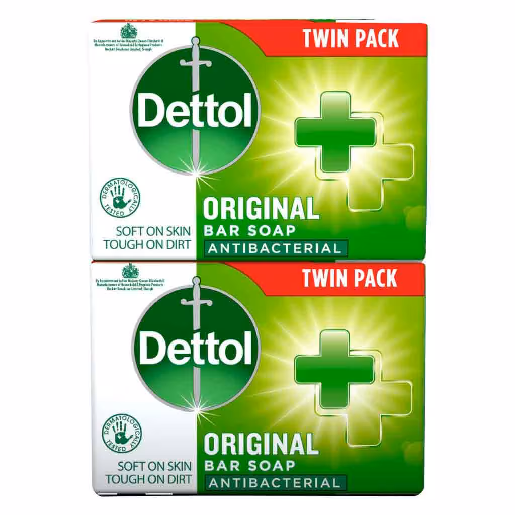صابون انگلیسی دتول مدل original آنتی باکتریال 100*2 عددی