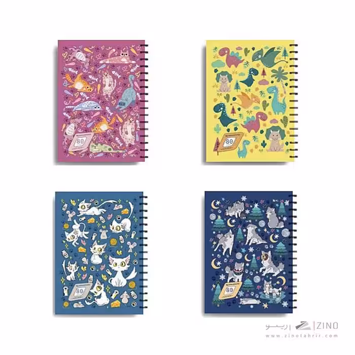 دفتر40برگ وزیری سیمی طلقی کودکانه(داخل طرح دار)هیرمندپیپر