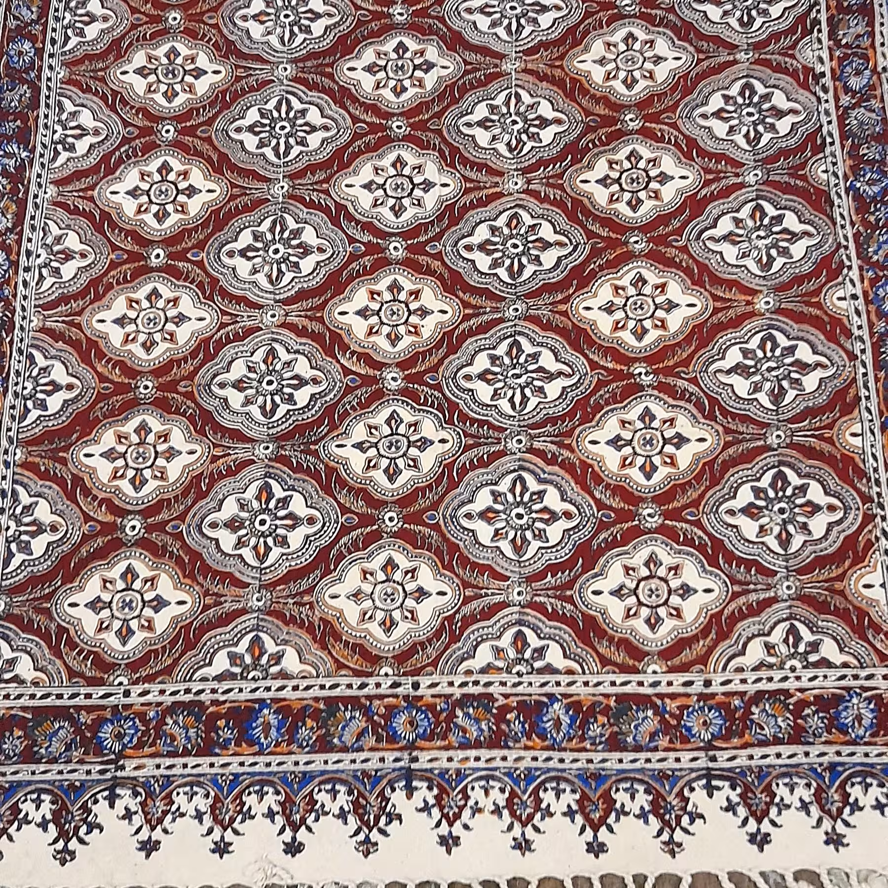 سفره قلمکار سنتی سایز 100در150 سانت سفره 6نفره 