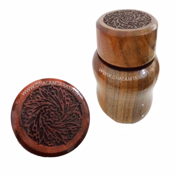 دوات خوشنویسی چوب گردو طرح نیلوفر