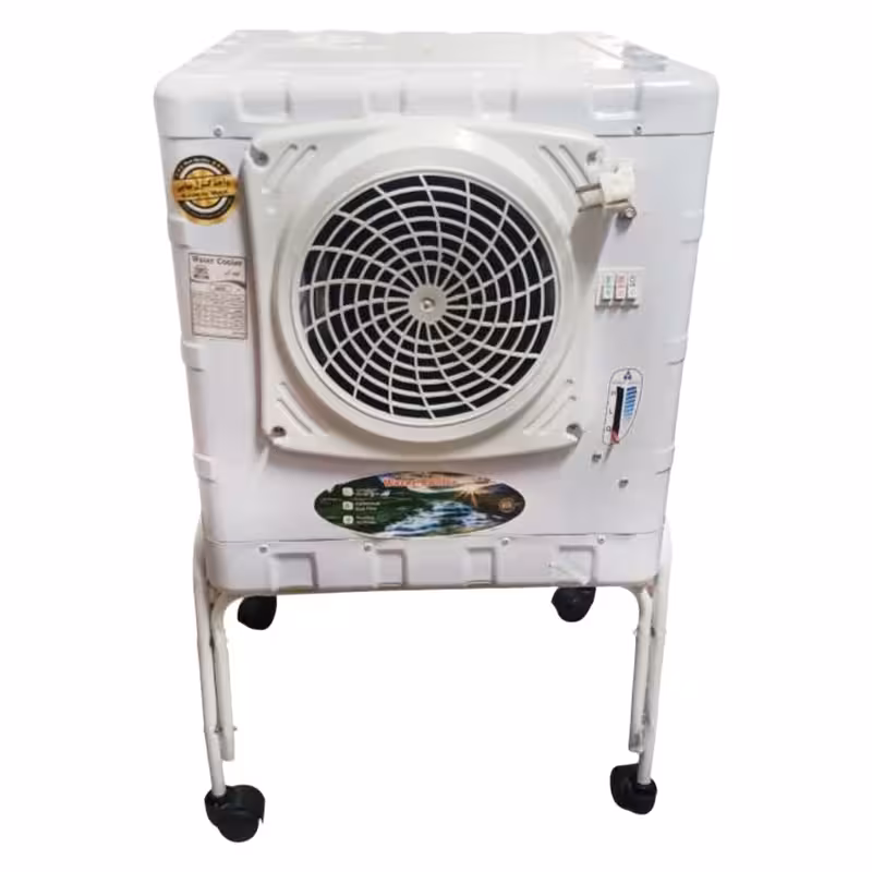 کولر آبی چرخ‌دار 2800 CFM جنرال مدل 2800 به همراه پایه، گرید انرژی G، نحوه کنترل به صورت دستی، پر شدن مخزن کولر به صورت دستی، مناسب برای متراژ بین 30 تا 50 متر مربع