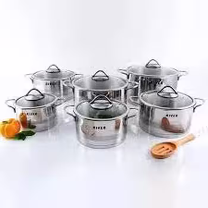 قابلمه تک سایز 26نیمه مات خط دار طلایی ریور 3865LG