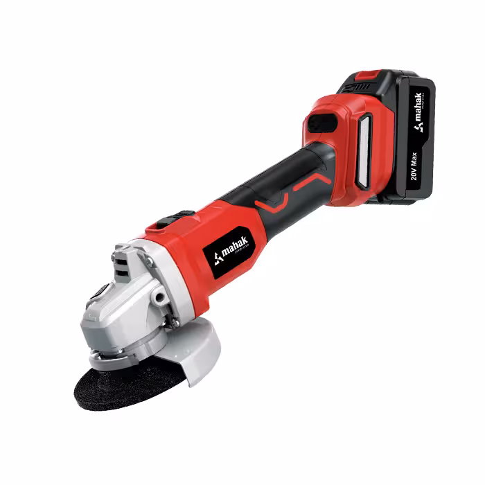 مینی فرز شارژى براش لس 20 ولت 115 میلیمتر با شارژر بدون باطری محک مدل BAG-115 Li