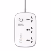 چندراهی برق الدینیو LDNIO SC3416 با 3 پریز AC، 4 پورت شارژ (USB/Type-C) و کابل 2 متری
