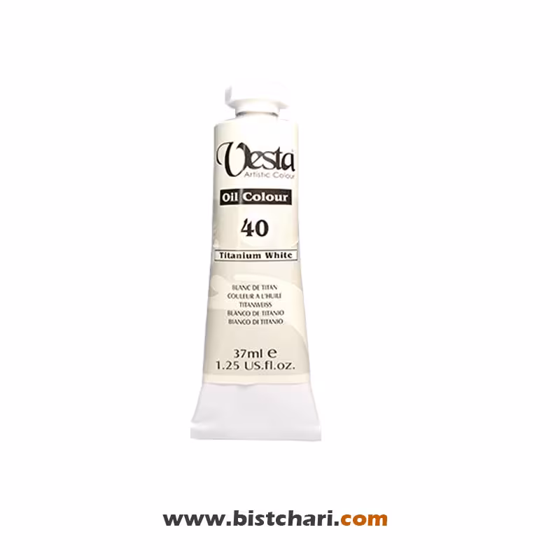 رنگ روغن رنگ Titanium white کد 40 برند وستا Vesta