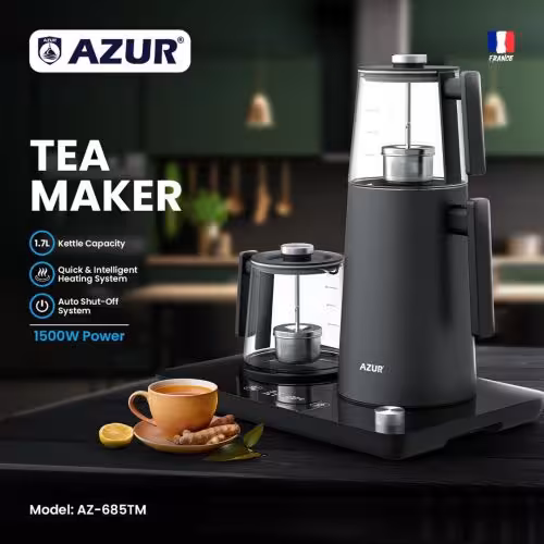 چای ساز AZURآزور تحت لیسانس فرانسه مدل AZ-685TM - کنترلر UK Strix و ساختار دیواره دوگانهAZUR