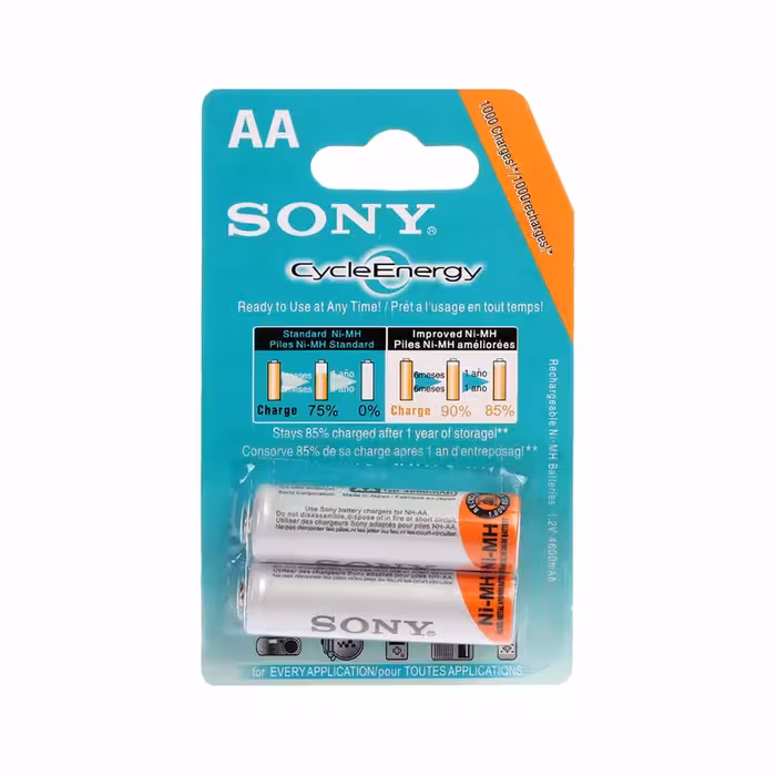 باتری قلمی قابل شارژ Sony Cycle Energy-AA با ظرفیت 4600mah بسته 2 عددی