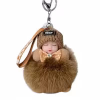 جاکلیدی عروسکی و آویز خزدار طرح نوزاد