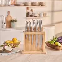 ست چاقوی 7 پارچه Karaca ترکیه مدل سامورای ناگویای ویگور از فولاد ژاپنی به همراه تخته برش