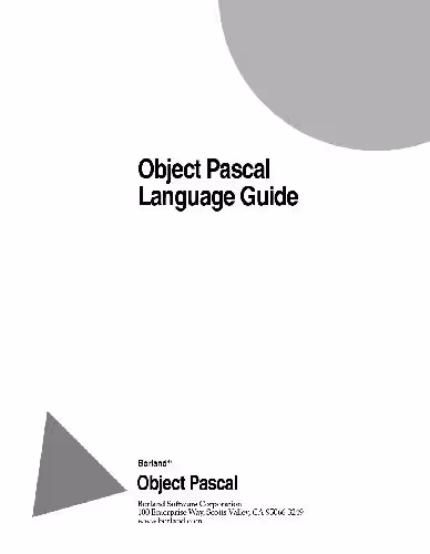 خرید و دانلود نسخه کامل کتاب Object Pascal Language Guide