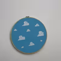 تابلو گلدوزی شده ابر پنبه ای