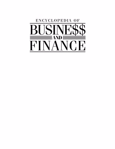 خرید و دانلود نسخه کامل کتاب Encyclopedia of Business and Finance