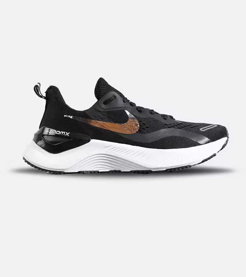 کفش کتانی مردانه و زنانه مشکی طلایی NIKE zoom X مدل 7158