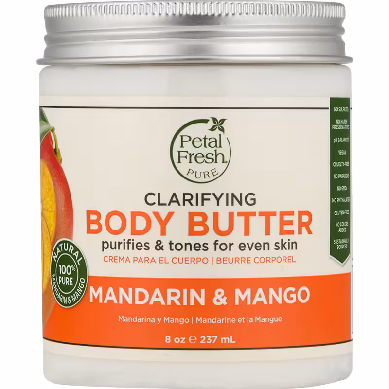 کره بدن روشن کننده پتال فرش پرتقال ماندارین و انبه Petal Fresh Mandarin and Mango Clarifying Body Butter