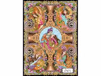 نخ و نقشه قالیچه دستباف با طرح مینیاتوری - کد NZ2837