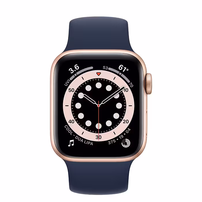 اپل واچ سری 6 آلومینیوم طلایی با بند سولو لوپ 44mm