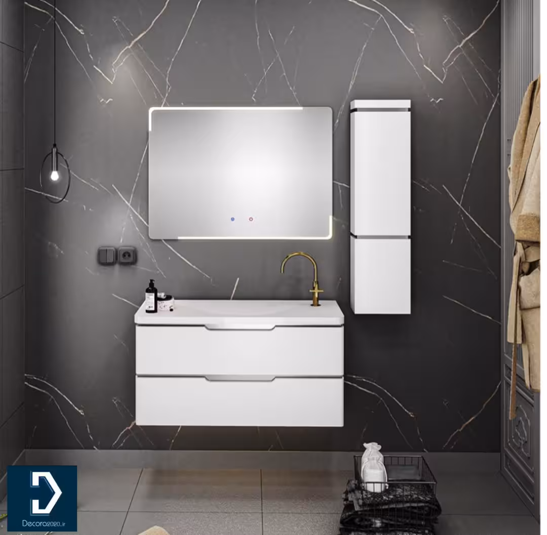 روشویی کابینتی لوکس کابین مدل 601A سفید