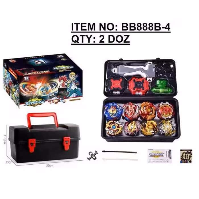 فرفره انفجاری چمدانی 8 تایی برند Beyblade کد BB888B/4