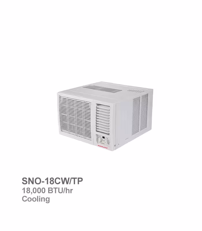 کولر گازی پنجره‌ای حاره‌ای سوپرانو مدل SNO-18CW/TP