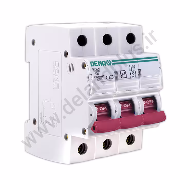 فیوز مینیاتوری سه پل 63 آمپر دناالکتریک مدل C63-6KA