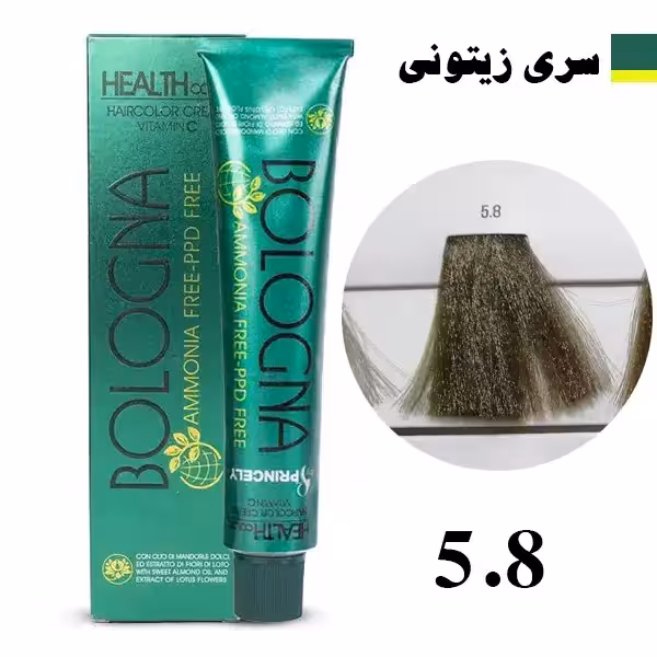 رنگ مو بدون آمونیاک بلونیا سری زیتونی شماره 5.8 Bologna