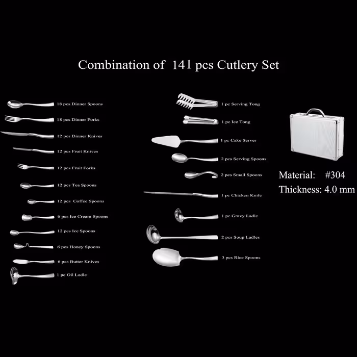 سرویس قاشق و چنگال 142  پارچه جی فی نی مدل 685