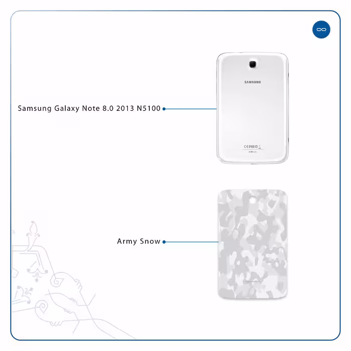 برچسب پوششی ماهوت مدل Army-Snow مناسب برای تبلت سامسونگ Galaxy Note 8.0 2013 N5100