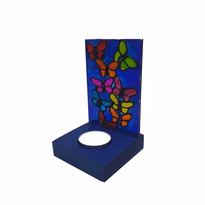 جا شمعی ویترای طرح پروانه مدل 007