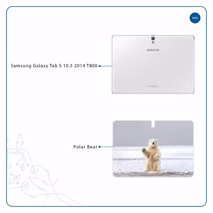برچسب پوششی ماهوت مدل Polar bear مناسب برای تبلت سامسونگ Galaxy Tab S 10.5 2014 T800