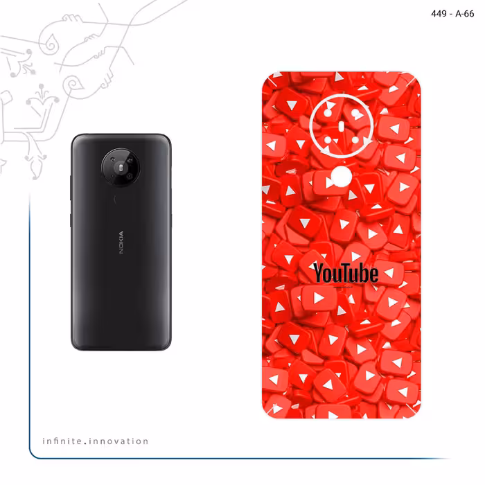 برچسب پوششی ماهوت مدل Youtube مناسب برای گوشی موبایل نوکیا 5.3