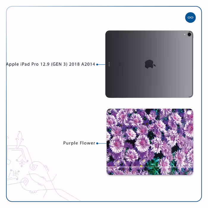 برچسب پوششی ماهوت مدل Purple-Flower مناسب برای تبلت اپل iPad Pro 12.9 (GEN 3) 2018 A2014
