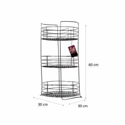 سبد سیب زمینی و پیاز پیشواز صنعت مدل 3 طبقه مفتولی گرد کد 1513