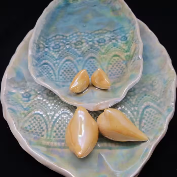 شیرینی خوری سرامیکی هیوا طرح سرو شیراز کد 11016457 مجموعه 2 عددی