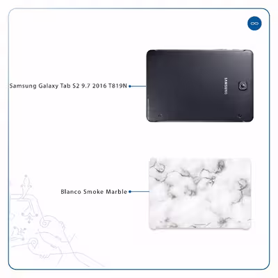 برچسب پوششی ماهوت مدل Blanco-Smoke-Marble مناسب برای تبلت سامسونگ Galaxy Tab S2 9.7 2016 T819N