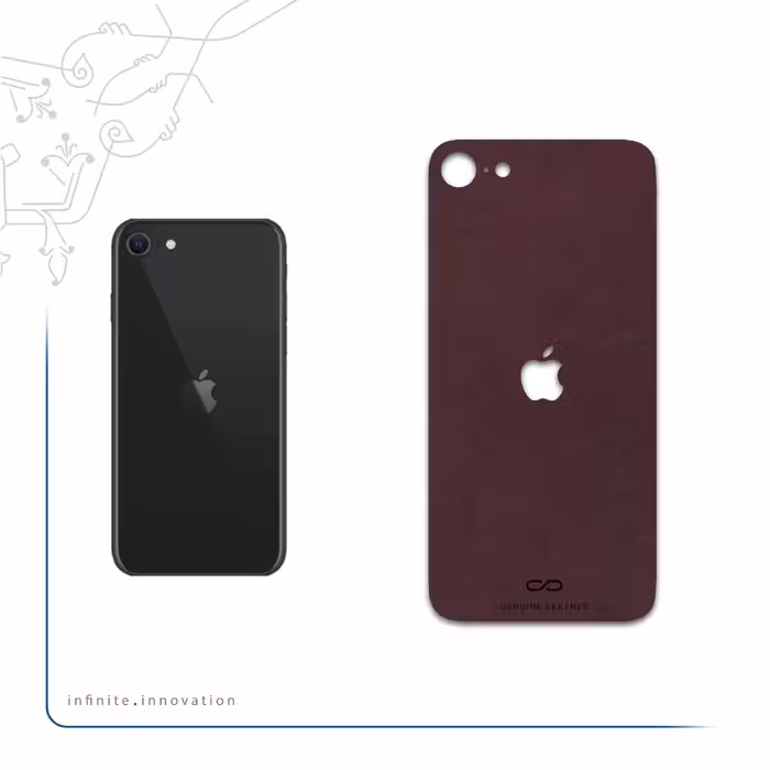 برچسب پوششی ماهوت مدل Matte-Dark-Brown-Leather مناسب برای گوشی موبایل اپل iPhone SE 2022