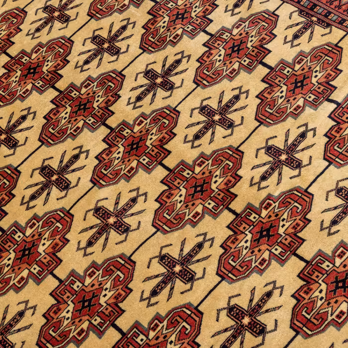 فرش دستبافت سه و نیم متری مدل ترکمن کد 40.2835