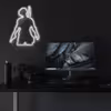چراغ دیواری نئون دیزاین طرح Pubg_WHT