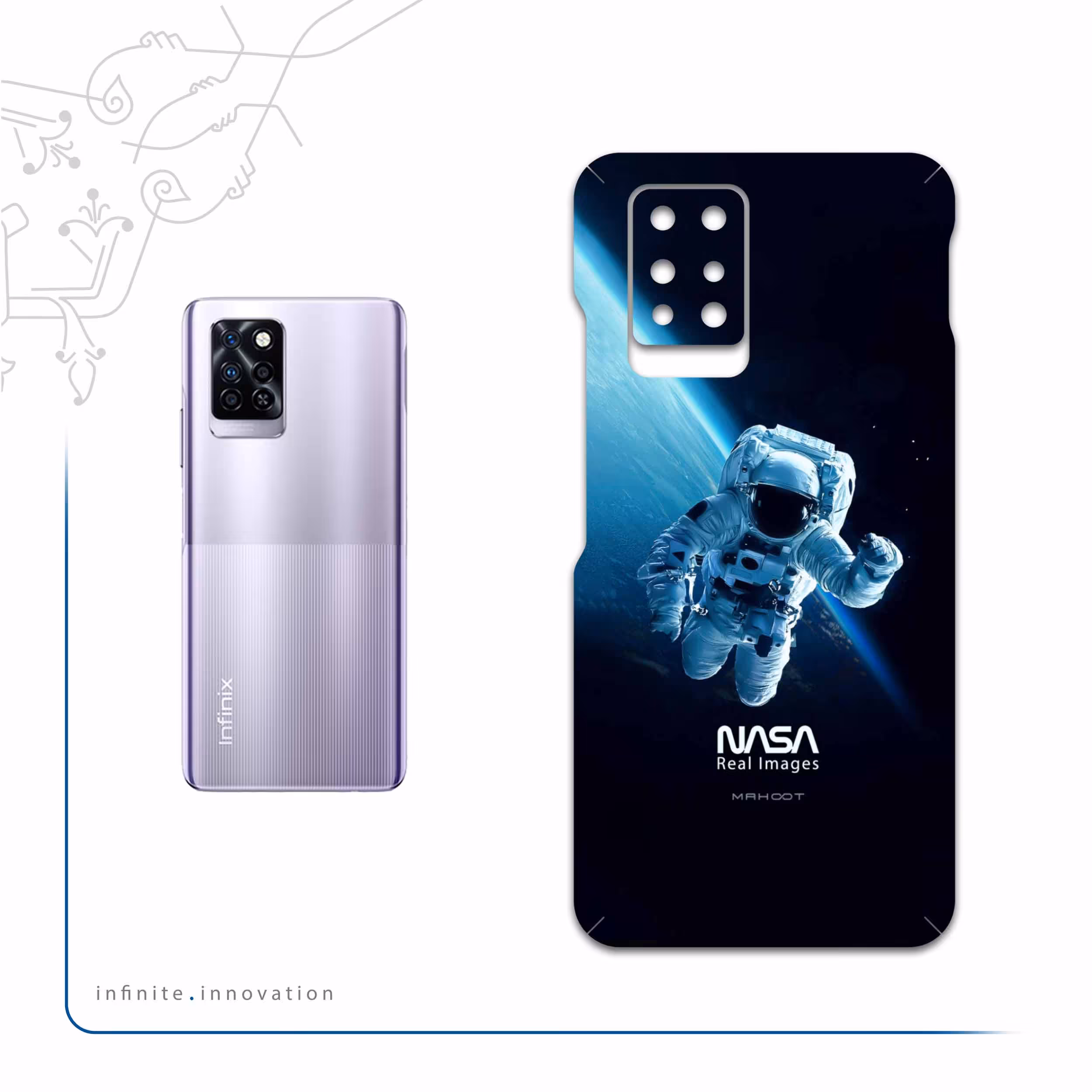 برچسب پوششی ماهوت مدل NASA-Astronaut مناسب برای گوشی موبایل اینفینیکس Note 10 Pro