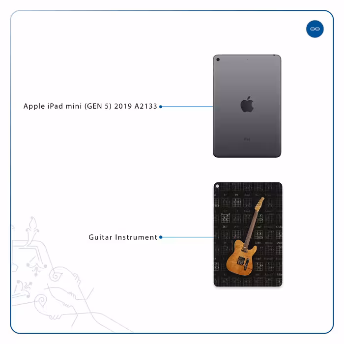 برچسب پوششی ماهوت مدل Guitar-Instrument مناسب برای تبلت اپل iPad mini (GEN 5) 2019 A2133