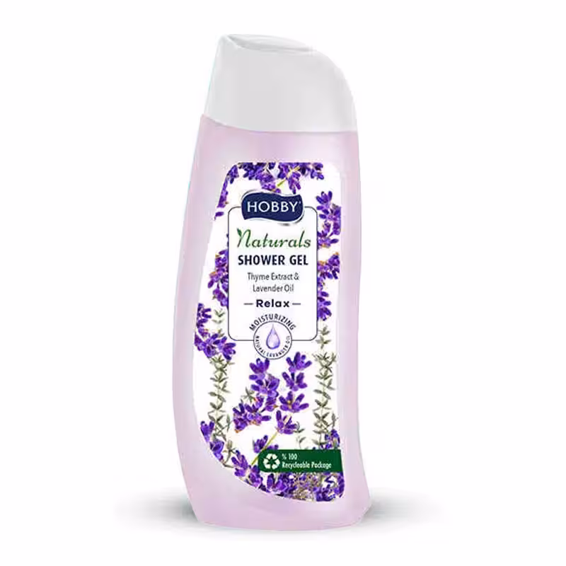 شامپو بدن ژلی هوبی Hobby مدل Naturals رایحه اسطوخودوس Relax حجم 500ml