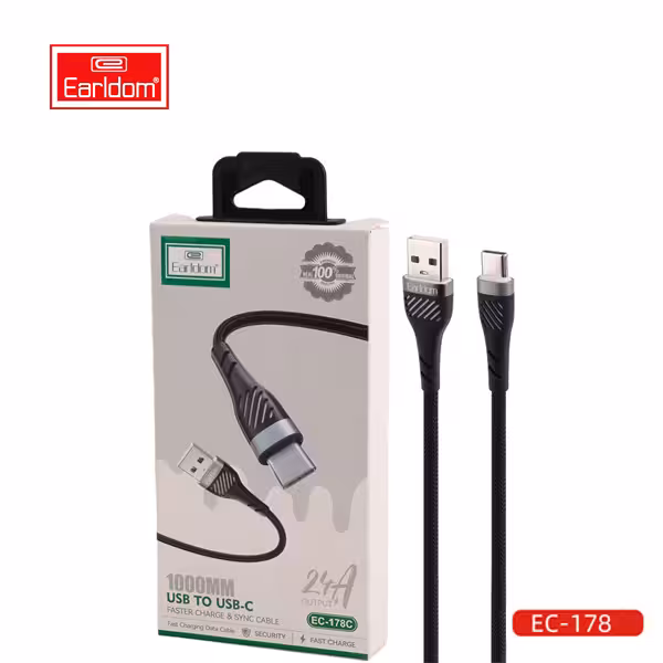 کابل شارژ کنفی یو اس بی به تایپ سی EARLDOM EC-187C