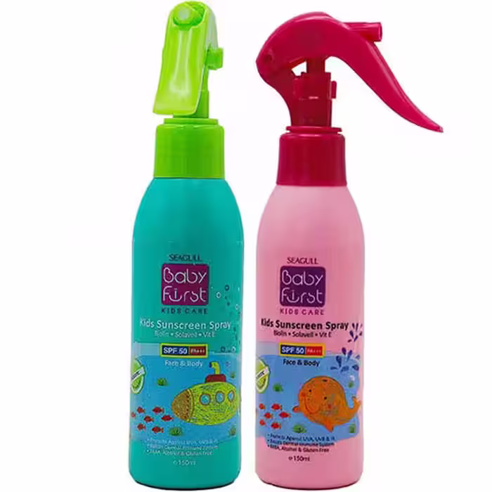 اسپری ضد آفتاب کودکان SPF50 بیبی فرست سی گل